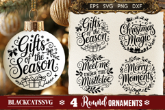 Round Christmas Ornament SVG 4 designs Product Image 5
