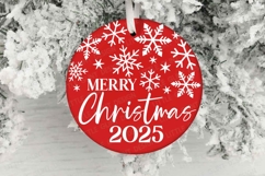 Merry Christmas 2025 SVG, Round Christmas 2025 Ornament Gift Product Image 1