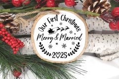 2025, Christmas Ornament SVG, Arabesque, Merry &amp; Married Product Image 4