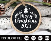 Merry Christmas 2025 SVG, Arabesque Ornament, Xmas 2025 SVG Product Image 5