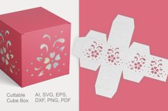 Ornate Florals Cuttable Cube Gift Box with Holes SVG