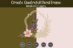 Ornate Quatrefoil Floral Frame SVG Product Image 3