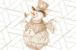 Art Nouveau Snowman Clipart PNG, Christmas Png Product Image 2