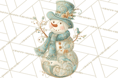 Art Nouveau Snowman Clipart PNG, Christmas Png Product Image 4