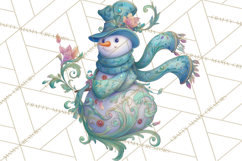 Art Nouveau Snowman Clipart PNG, Christmas Png Product Image 2