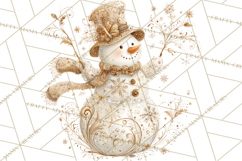 Art Nouveau Snowman Clipart PNG, Christmas Png Product Image 5