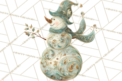 Art Nouveau Snowman Clipart PNG, Christmas Png Product Image 3