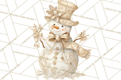 Art Nouveau Snowman Clipart PNG, Christmas Png Product Image 2
