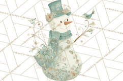 Art Nouveau Snowman Clipart PNG, Christmas Png Product Image 4