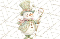 Art Nouveau Snowman Clipart PNG, Christmas Png Product Image 4
