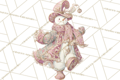 Art Nouveau Snowman Clipart PNG, Christmas Png Product Image 5