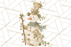 Art Nouveau Snowman Clipart PNG, Christmas Png Product Image 3