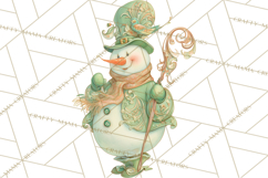 Art Nouveau Snowman Clipart PNG, Christmas Png Product Image 5