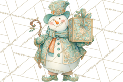 Art Nouveau Snowman Clipart PNG, Christmas Png Product Image 2
