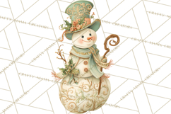 Art Nouveau Snowman Clipart PNG, Christmas Png Product Image 3