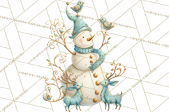 Art Nouveau Snowman Clipart PNG, Christmas Png Product Image 4