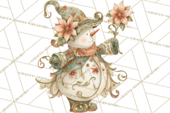 Art Nouveau Snowman Clipart PNG, Christmas Png Product Image 5