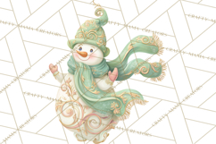 Art Nouveau Snowman Clipart PNG, Christmas Png Product Image 3