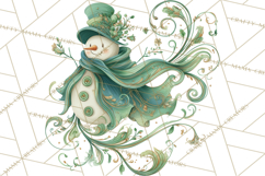 Art Nouveau Snowman Clipart PNG, Christmas Png Product Image 5