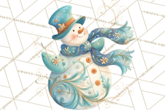 Art Nouveau Snowman Clipart PNG, Christmas Png Product Image 2