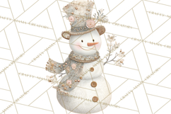 Art Nouveau Snowman Clipart PNG, Christmas Png Product Image 3