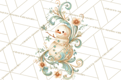 Art Nouveau Snowman Clipart PNG, Christmas Png Product Image 4