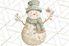 Art Nouveau Snowman Clipart PNG, Christmas Png Product Image 5