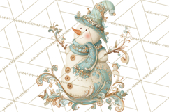 Art Nouveau Snowman Clipart PNG, Christmas Png Product Image 3