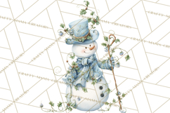 Art Nouveau Snowman Clipart PNG, Christmas Png Product Image 2