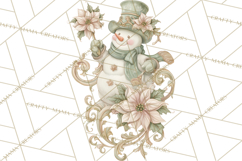 Art Nouveau Snowman Clipart PNG, Christmas Png Product Image 3