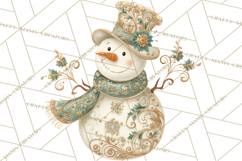 Art Nouveau Snowman Clipart PNG, Christmas Png Product Image 5