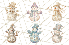 Art Nouveau Snowman Clipart PNG, Christmas Png Product Image 2