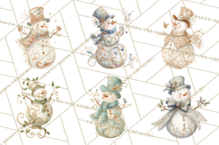Art Nouveau Snowman Clipart PNG, Christmas Png Product Image 3