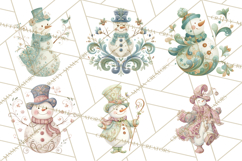 Art Nouveau Snowman Clipart PNG, Christmas Png Product Image 5