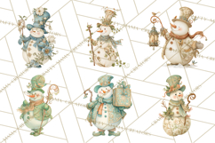 Art Nouveau Snowman Clipart PNG, Christmas Png Product Image 6
