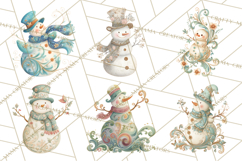 Art Nouveau Snowman Clipart PNG, Christmas Png Product Image 8
