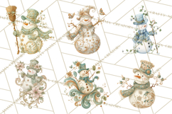 Art Nouveau Snowman Clipart PNG, Christmas Png Product Image 9
