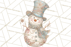 Art Nouveau Snowman Clipart PNG, Christmas Png Product Image 3