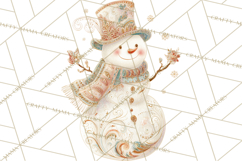 Art Nouveau Snowman Clipart PNG, Christmas Png Product Image 4