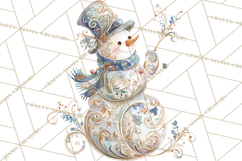 Art Nouveau Snowman Clipart PNG, Christmas Png Product Image 5
