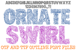 Ornate Swirl Font Zen Whirl Doodle Lettering ABC OTF Type by Squeeb Creative