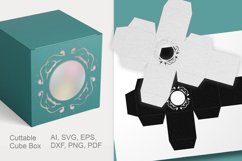 Ornate Window Cuttable Cube Gift Box with Holes SVG