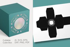 Ornate Window Cuttable Cube Gift Box with Holes SVG