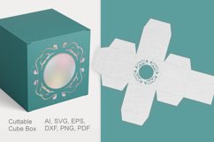 Ornate Window Cuttable Cube Gift Box with Holes SVG