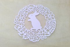 Easter Bunny Flower Wreath Cutting File SVG DXF FCM Product Image 1