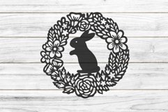 Easter Bunny Flower Wreath Cutting File SVG DXF FCM Product Image 2
