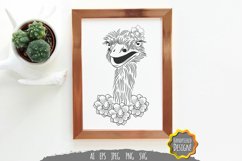 Ostrich Boho Illustration SVG Product Image 1