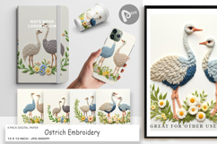 Digital Paper Ostrich Embroidery Product Image 1
