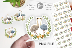 Ostrich Embroidery Sticker Product Image 1
