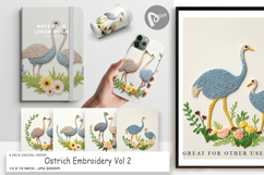 Digital Paper Ostrich Embroidery Product Image 1